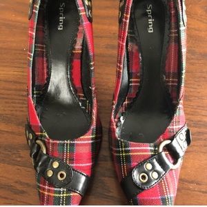 Spring tartan heels